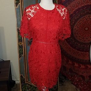Red Crochet Dress